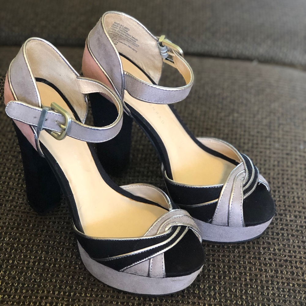 Lauren Conrad multi color platform heels.